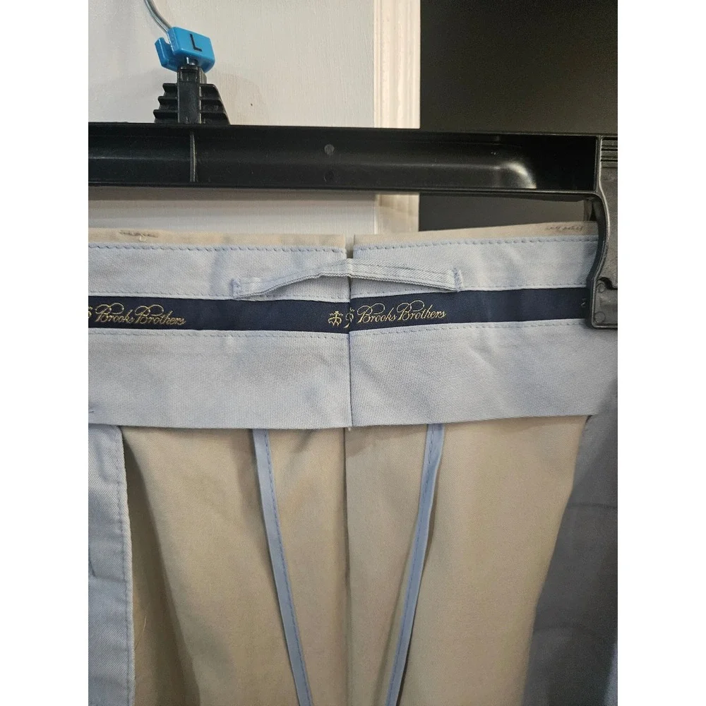 Brooks Brothers Mens Khaki Chino Pants Straight Fit W38 L30 Cotton KY Derby Wear - Picture 3 of 5